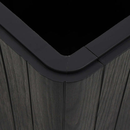 vidaXL Garden Table with Removable Lid Black Polypropylene