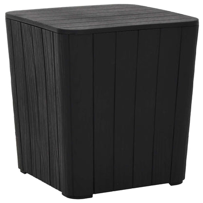 vidaXL Garden Table with Removable Lid Black Polypropylene