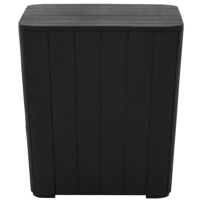 vidaXL Garden Table with Removable Lid Black Polypropylene