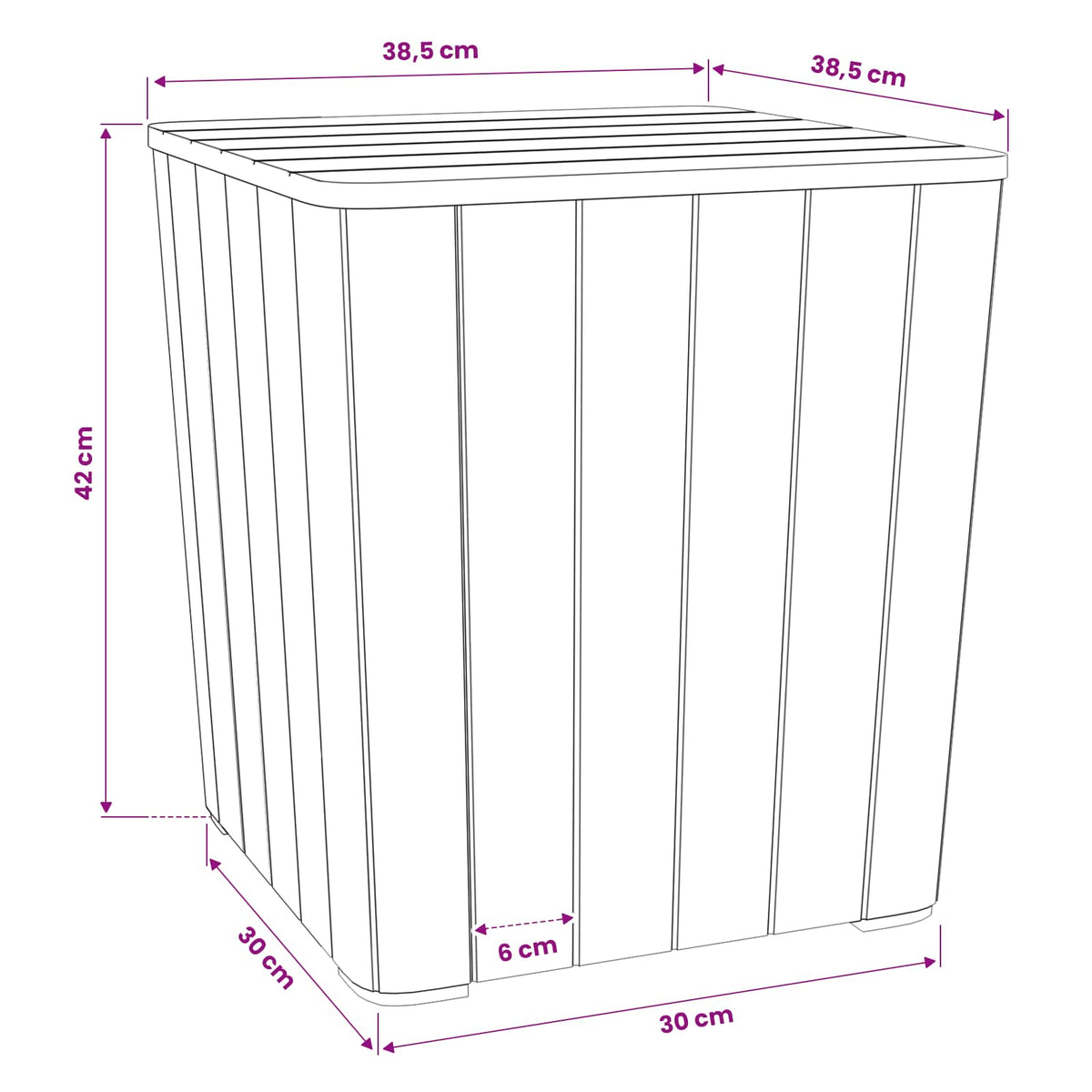 vidaXL Garden Table with Removable Lid Black Polypropylene
