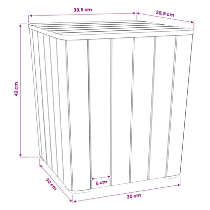 vidaXL Garden Table with Removable Lid Black Polypropylene