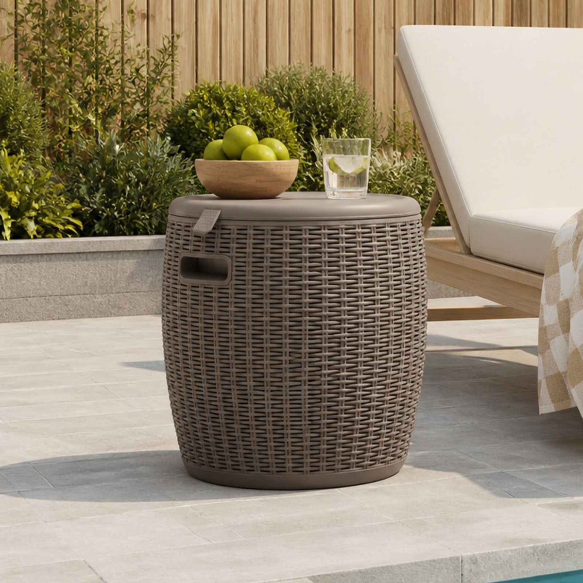vidaXL 4-in-1 Garden Storage Box Light Brown Polypropylene