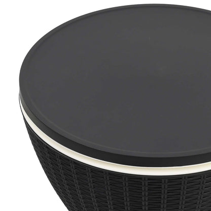vidaXL 3-in-1 Ice Cooler Table Black Polypropylene