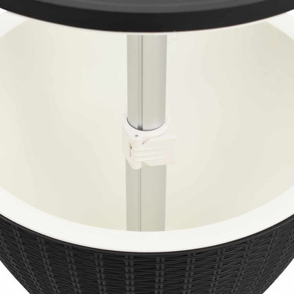vidaXL 3-in-1 Ice Cooler Table Black Polypropylene