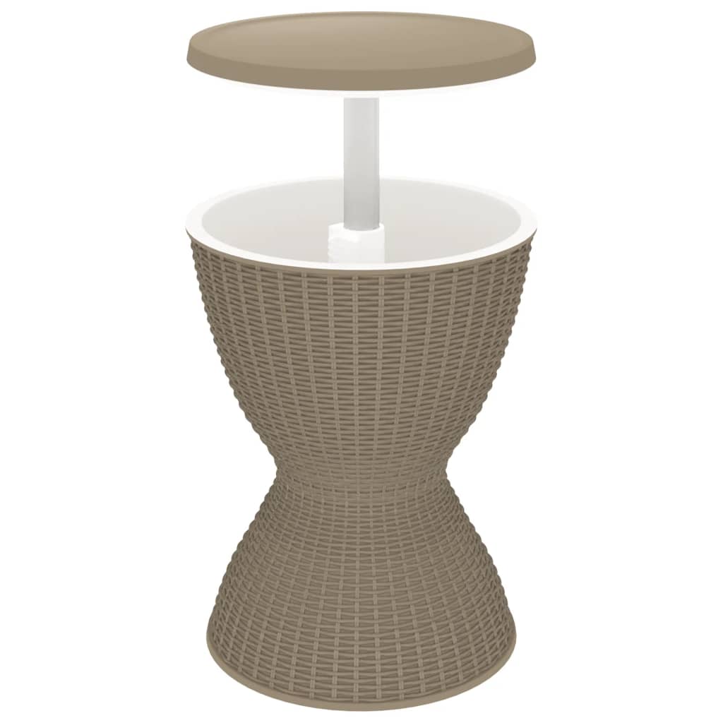 vidaXL 3-in-1 Ice Cooler Table Light Brown Polypropylene