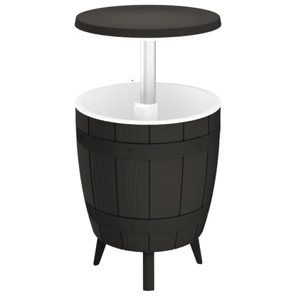 vidaXL 3-in-1 Ice Cooler Table Black Polypropylene