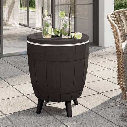 vidaXL 3-in-1 Ice Cooler Table Black Polypropylene