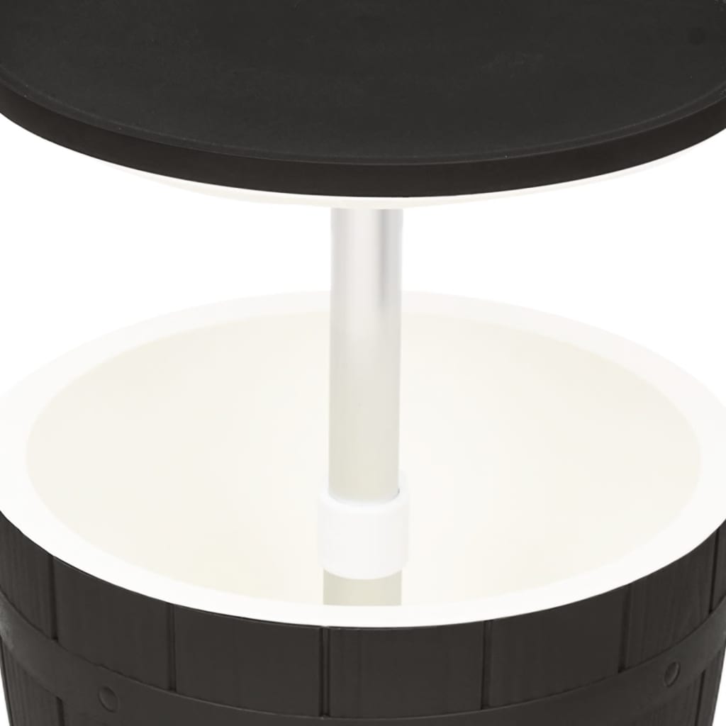 vidaXL 3-in-1 Ice Cooler Table Black Polypropylene