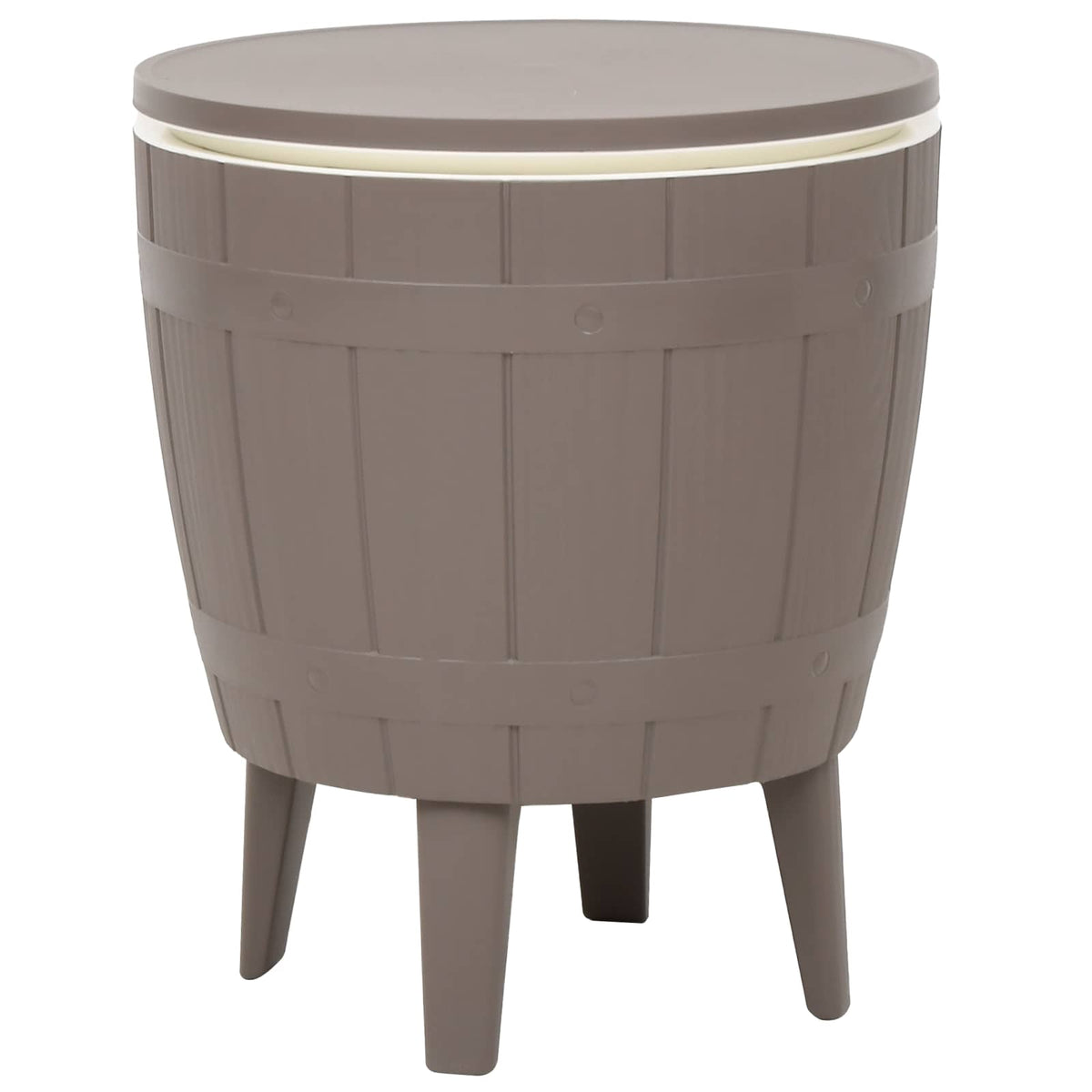 vidaXL 3-in-1 Ice Cooler Table Light Brown Polypropylene