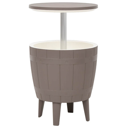 vidaXL 3-in-1 Ice Cooler Table Light Brown Polypropylene