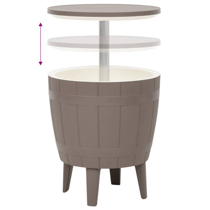 vidaXL 3-in-1 Ice Cooler Table Light Brown Polypropylene