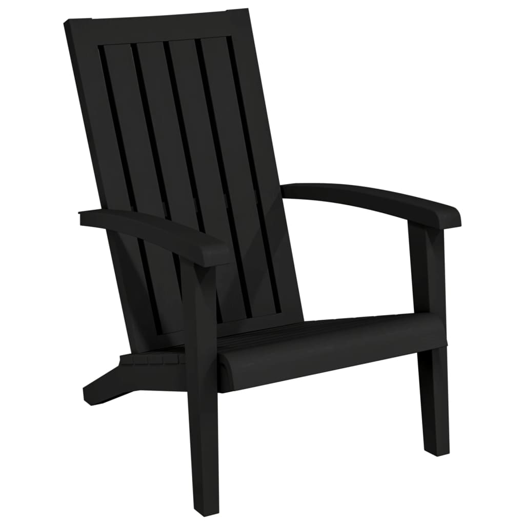 vidaXL Garden Adirondack Chair | Black | Polypropylene (PP) | Standard