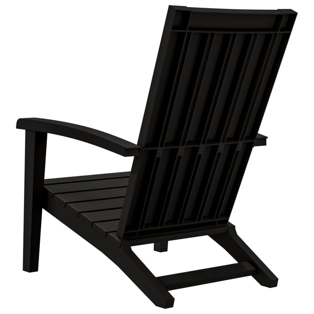 vidaXL Garden Adirondack Chair | Black | Polypropylene (PP) | Standard