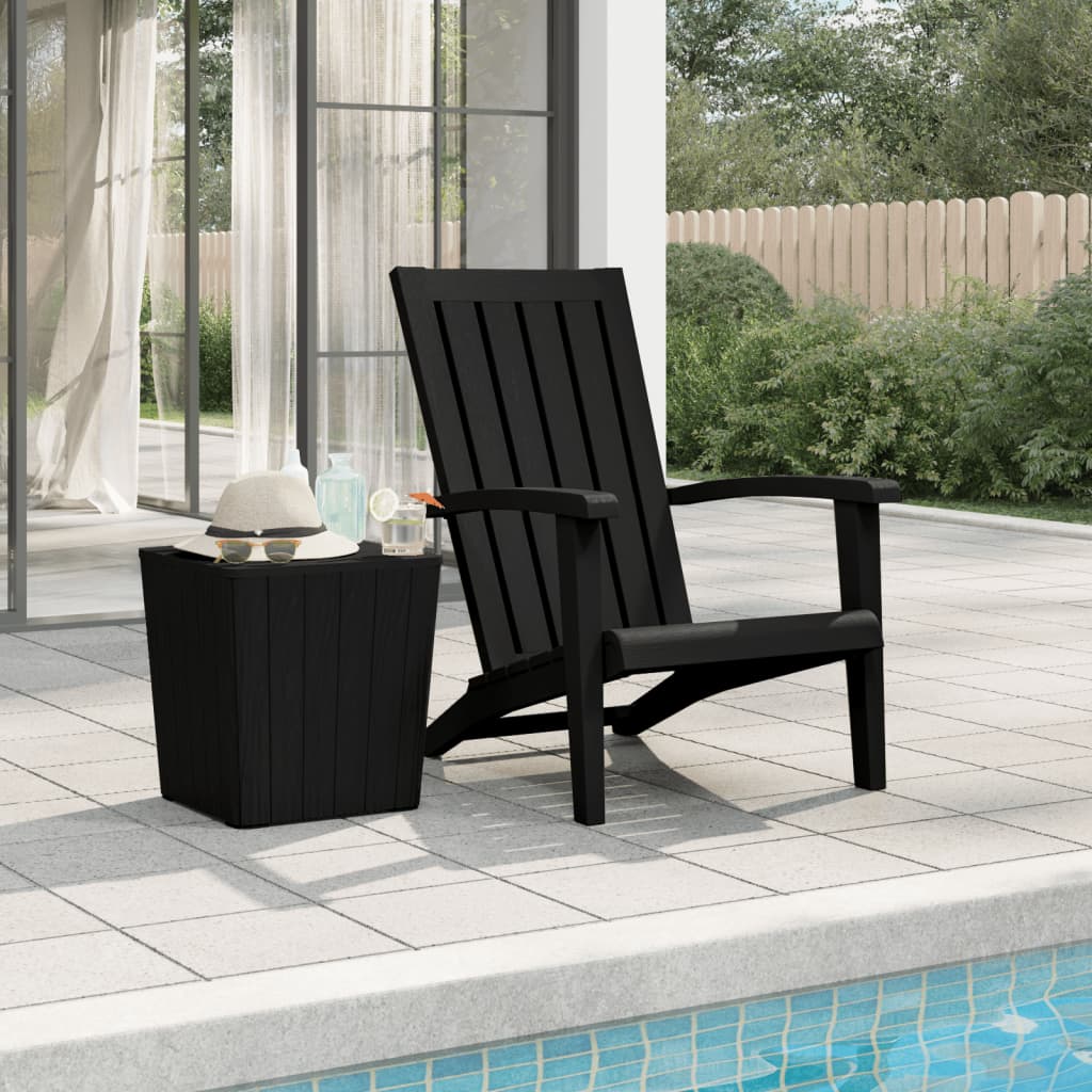 vidaXL Garden Adirondack Chair | Black | Polypropylene (PP) | Standard