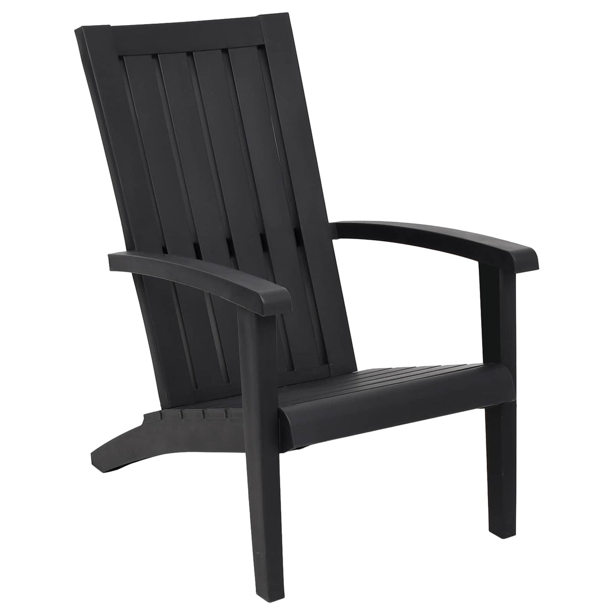 vidaXL Garden Adirondack Chair Black Polypropylene