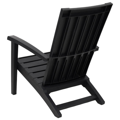 vidaXL Garden Adirondack Chair Black Polypropylene