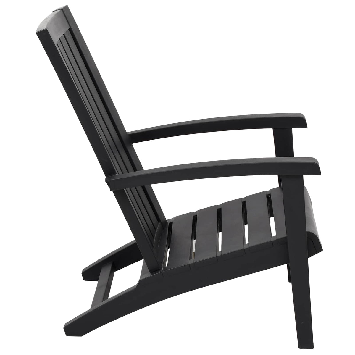 vidaXL Garden Adirondack Chair Black Polypropylene