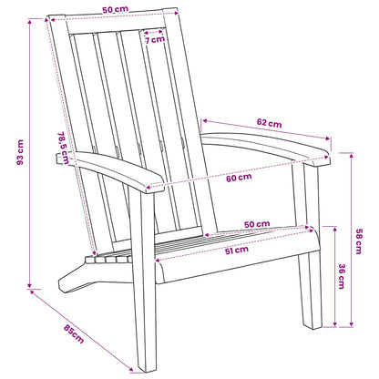vidaXL Garden Adirondack Chair Black Polypropylene