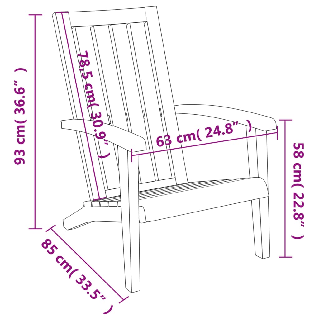 vidaXL Garden Adirondack Chair | Light brown | Polypropylene | Standard