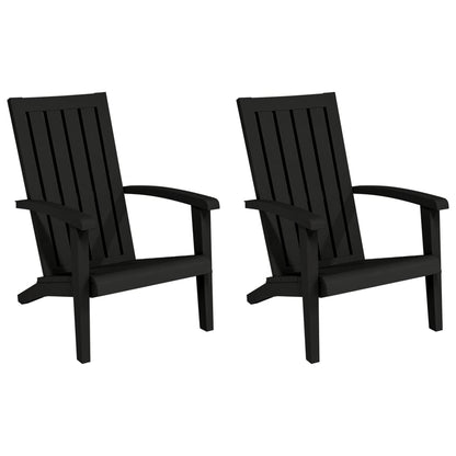 vidaXL Garden Adirondack Chairs 2 pcs Black Polypropylene