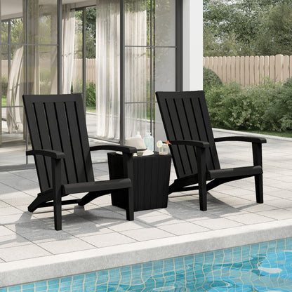 vidaXL Garden Adirondack Chairs 2 pcs Black Polypropylene