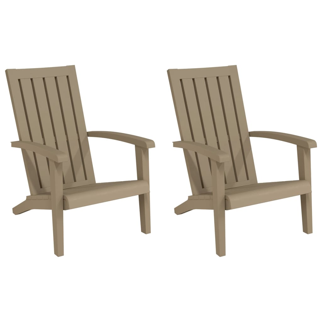 vidaXL Garden Adirondack Chair | Set of 2 | Light brown | Polypropylene (PP)