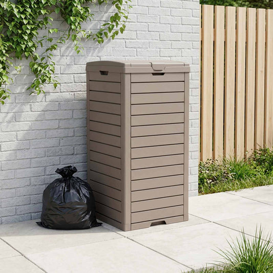 vidaXL Outdoor Garbage Bin Light Brown 41x41x86 cm Polypropylene