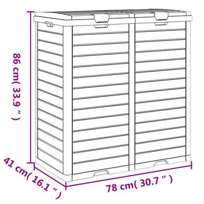 vidaXL Outdoor Garbage Bin Black 78x41x86 cm Polypropylene