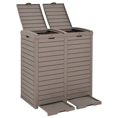 vidaXL Outdoor Garbage Bin Light Brown 78x41x86 cm Polypropylene