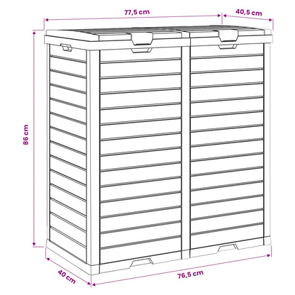 vidaXL Outdoor Garbage Bin Light Brown 78x41x86 cm Polypropylene