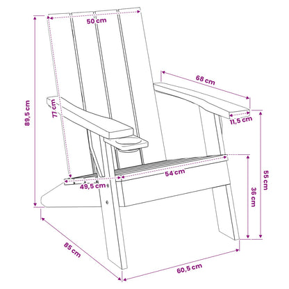vidaXL Garden Adirondack Chair Light Brown 75x88.5x89.5 cm