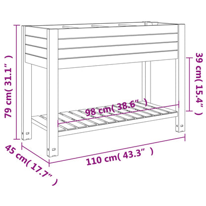 vidaXL Garden Raised Bed White 110x45x79 cm Polypropylene