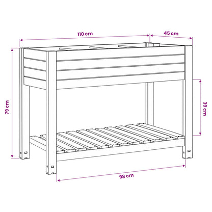 vidaXL Garden Raised Bed White 110x45x79 cm Polypropylene