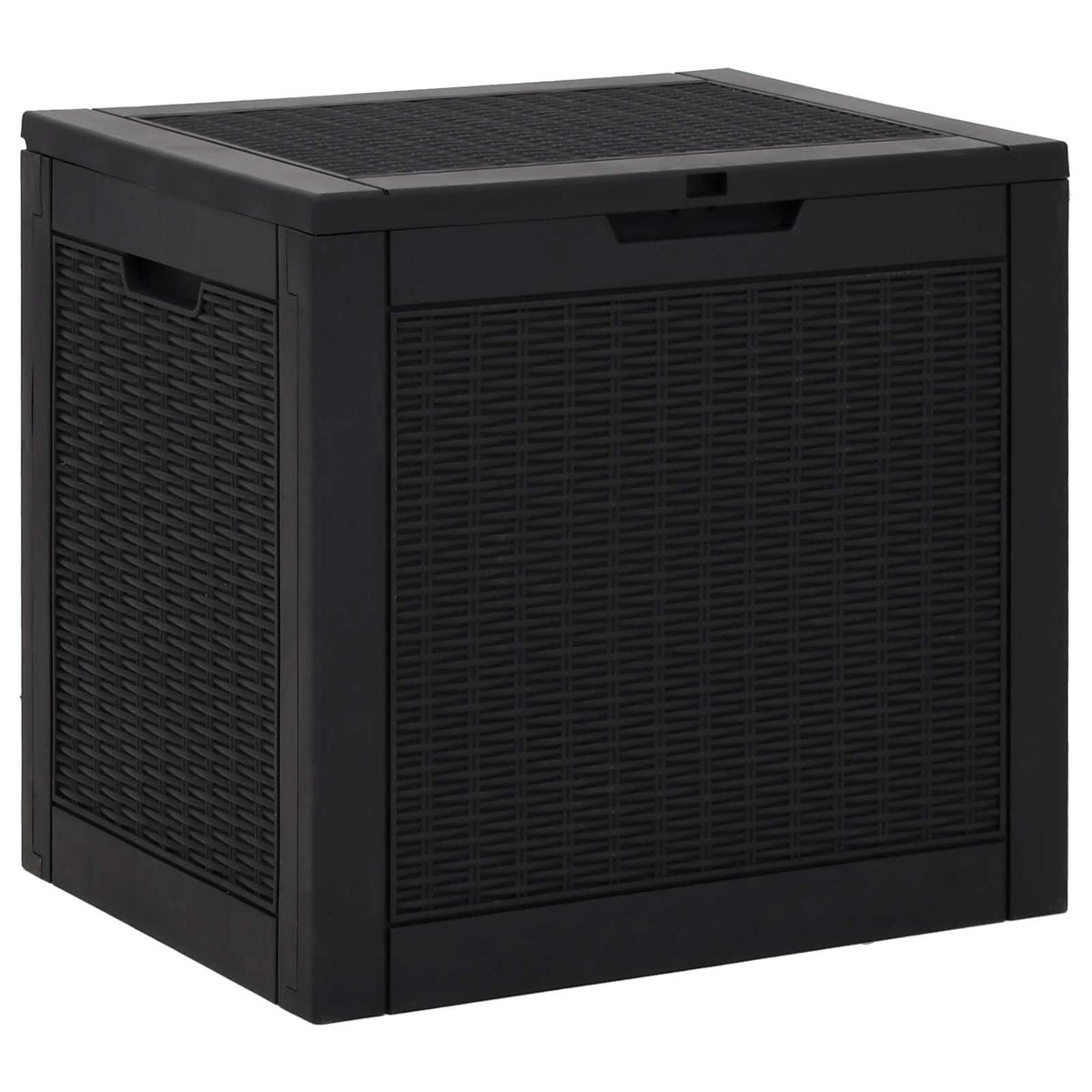 vidaXL Garden Storage Box Black 55,5x43x53 cm Polypropylene