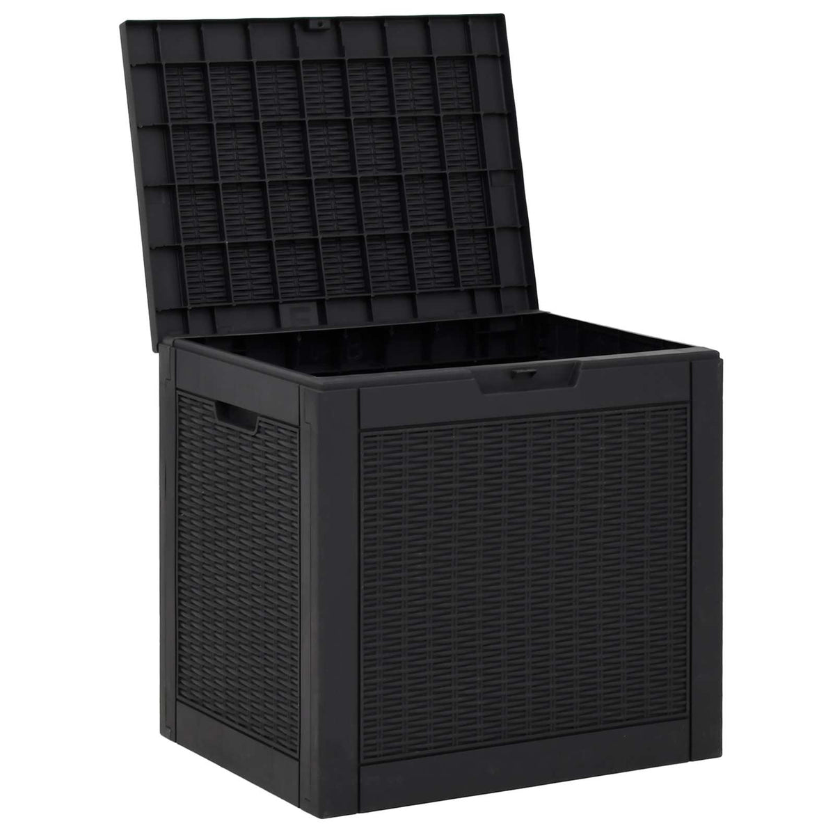 vidaXL Garden Storage Box Black 55,5x43x53 cm Polypropylene