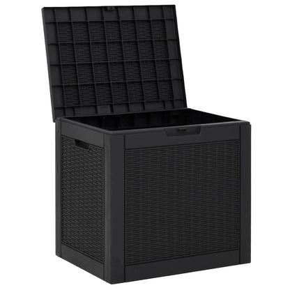 vidaXL Garden Storage Box Black 55,5x43x53 cm Polypropylene