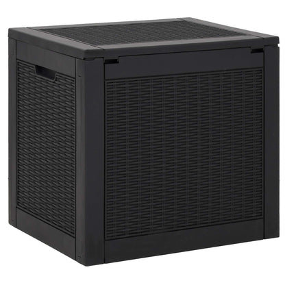 vidaXL Garden Storage Box Black 55,5x43x53 cm Polypropylene