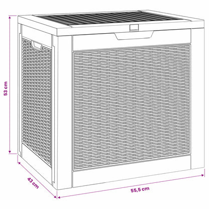 vidaXL Garden Storage Box Black 55,5x43x53 cm Polypropylene
