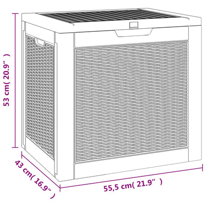 vidaXL Garden Storage Box Light Brown 55.5x43x53 cm Polypropylene