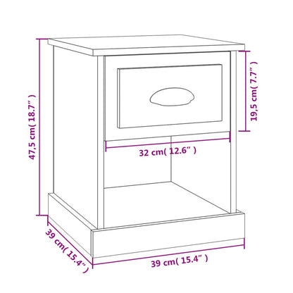 vidaXL Bedside Cabinets 2 pcs White 39x39x47.5 cm Engineered Wood
