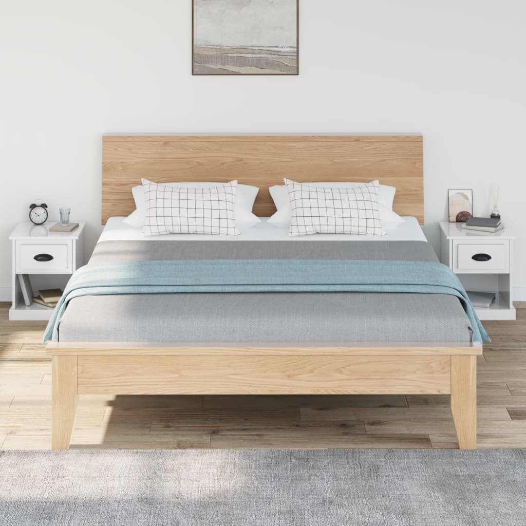 vidaXL Bedside Cabinets 2 pcs High Gloss White 39x39x47.5 cm Engineered Wood