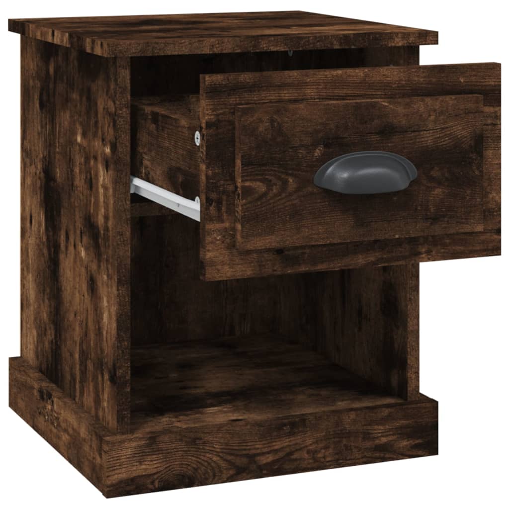 vidaXL Bedside Cabinets 2 pcs Smoked Oak 39x39x47.5 cm Engineered Wood