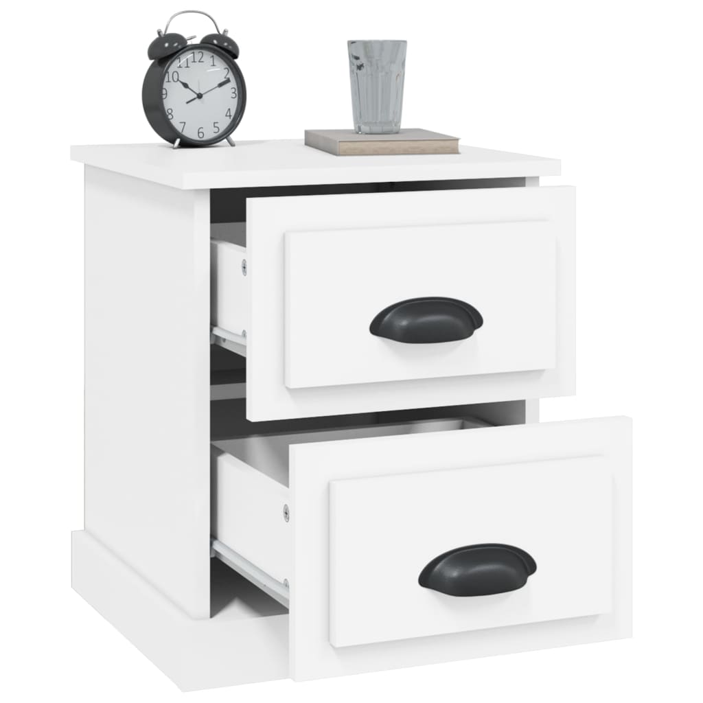vidaXL Bedside Cabinet White 39x39x47.5 cm Engineered Wood