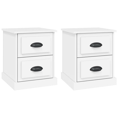 vidaXL Bedside Cabinets 2 pcs White 39x39x47.5 cm Engineered Wood
