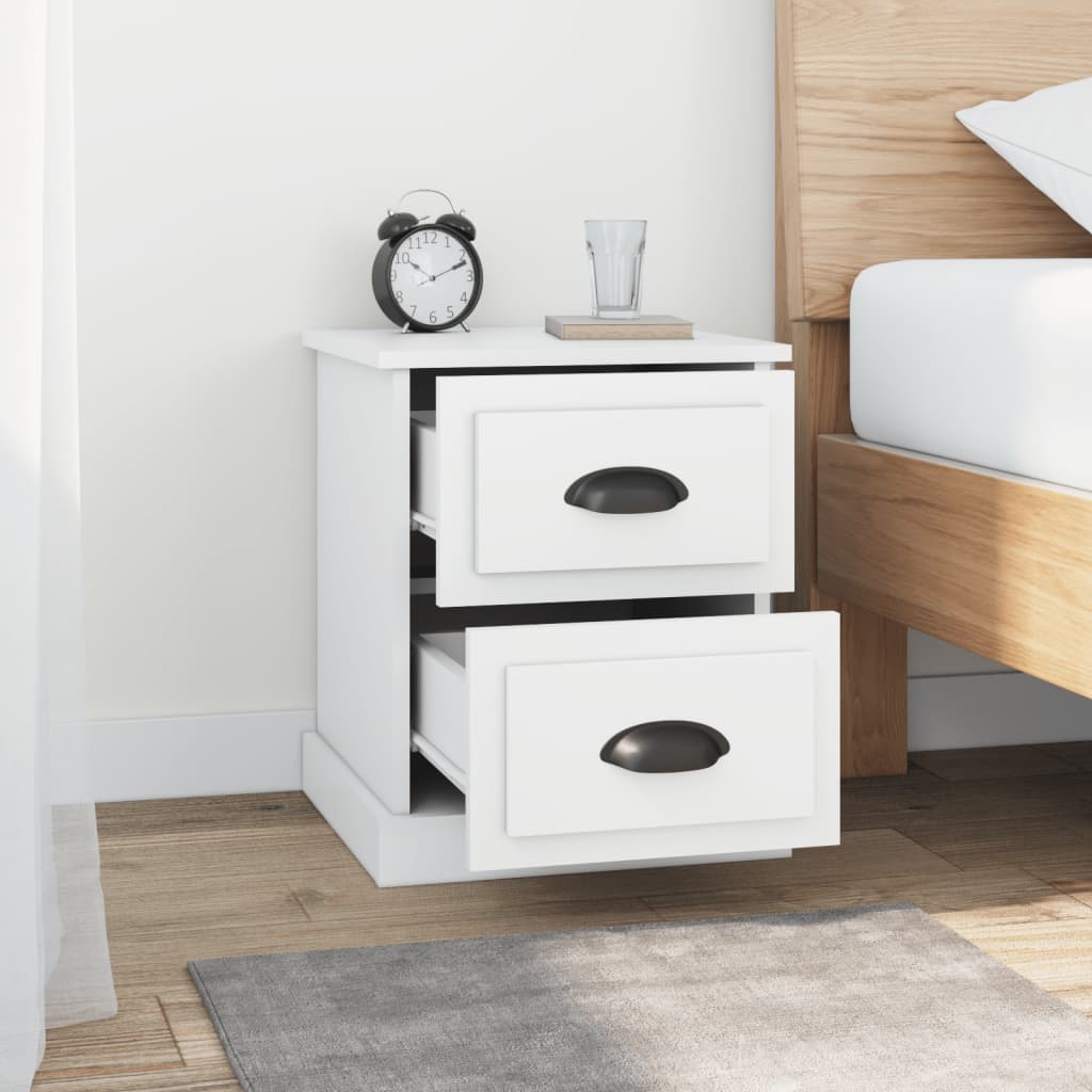vidaXL Bedside Cabinets 2 pcs White 39x39x47.5 cm Engineered Wood