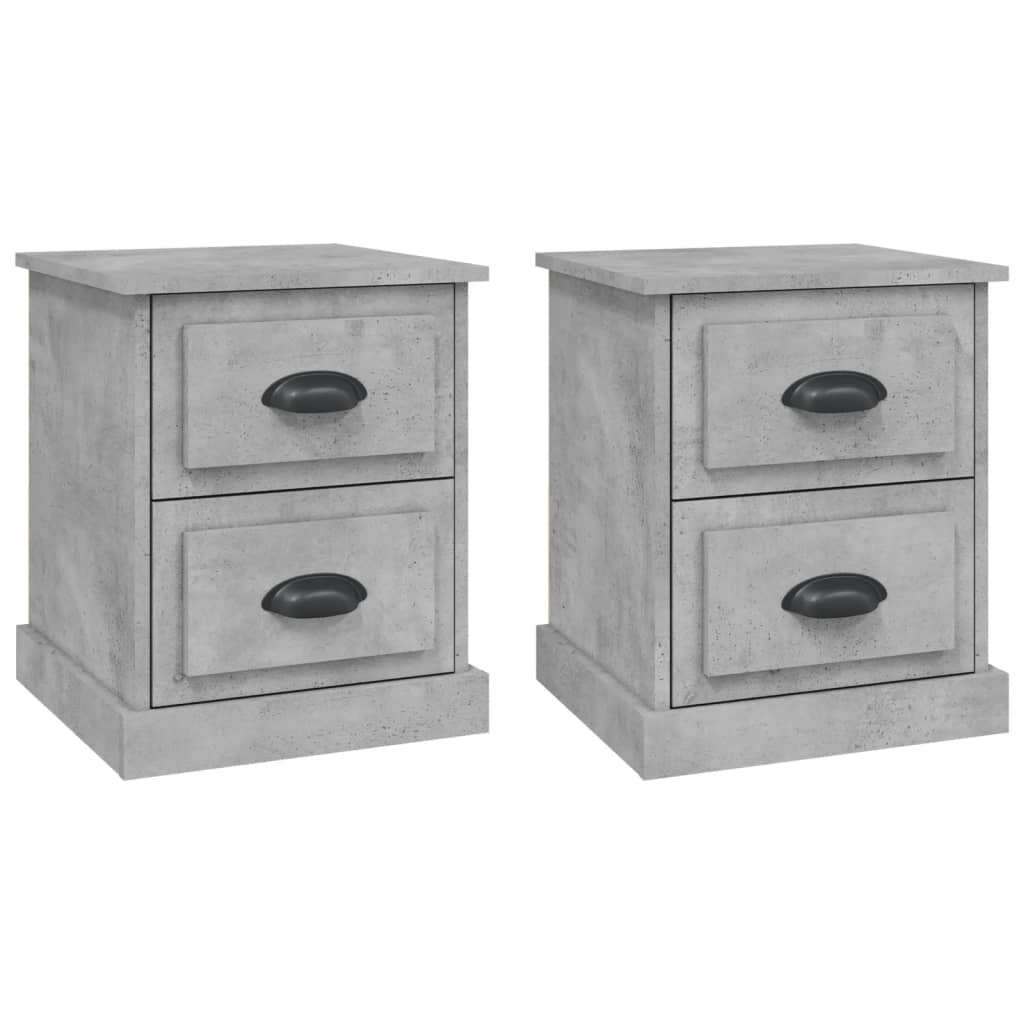 vidaXL Bedside Cabinets 2 pcs Concrete Grey 39x39x47.5 cm Engineered Wood