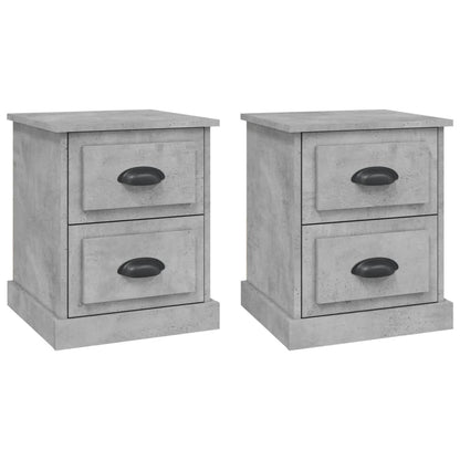 vidaXL Bedside Cabinets 2 pcs Concrete Grey 39x39x47.5 cm Engineered Wood