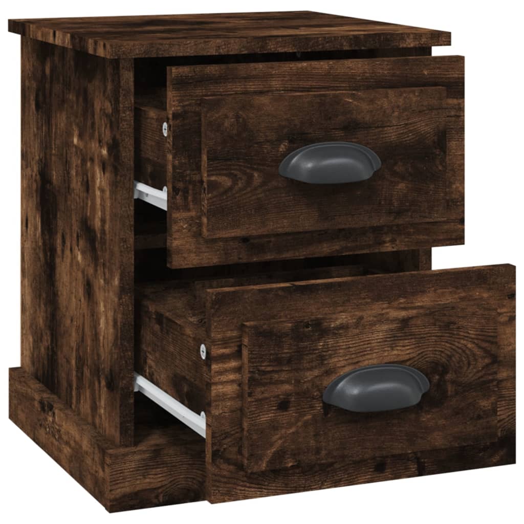 vidaXL Bedside Cabinet Smoked Oak 39x39x47.5 cm Engineered Wood