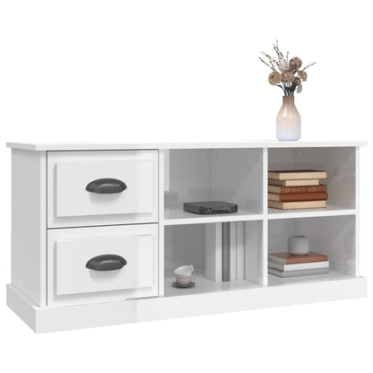 vidaXL TV Cabinet High Gloss White 102x35,5x47,5 cm Engineered Wood