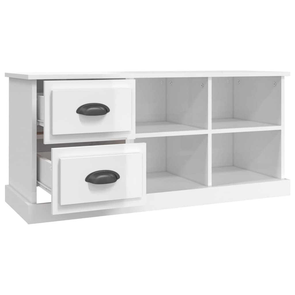 vidaXL TV Cabinet High Gloss White 102x35,5x47,5 cm Engineered Wood